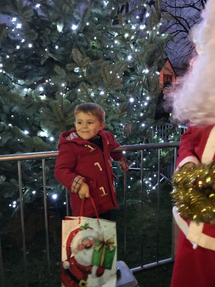 In honour of his TV appearance, Freddie was asked to turn on the Gatley Christmas lights