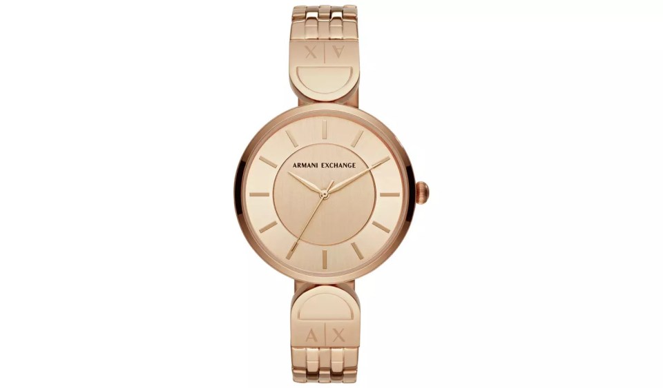 This Armani Exchange rose gold model is down from £149.99 to £74.99 at Argos