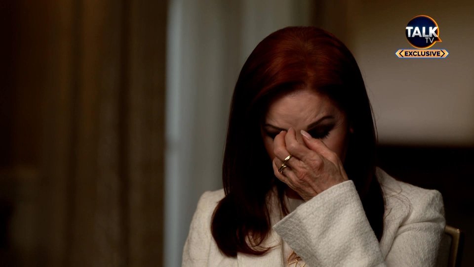 Priscilla Presley became emotional while discussing losing her relatives in a moving interview with Piers Morgan