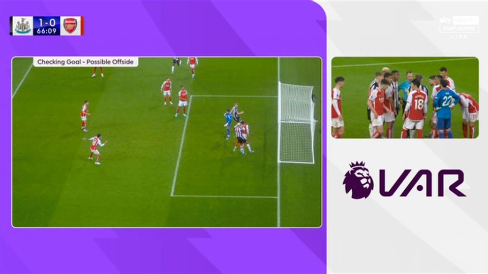 VAR could not rule the goal out for offside as there was 'no available angle to see the point of contact'