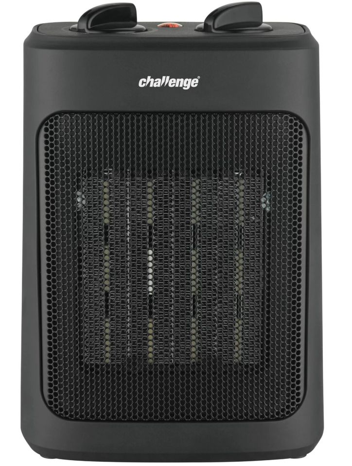 The Challenge 2kW ceramic fan heater has three heat settings and a cool air function