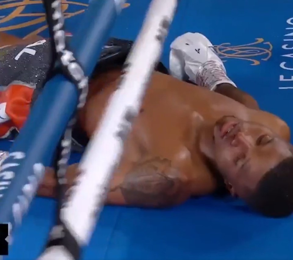 His unbeaten opponent, who was previously unbeaten, was left unconscious on the canvas