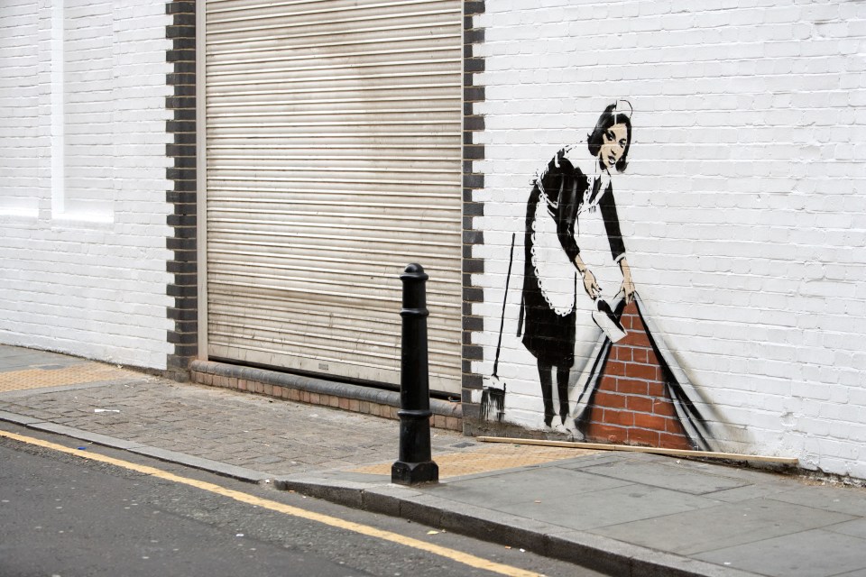 Banksy's 'Camden Maid' appeared in the trendy north London district