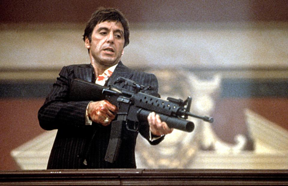 Al Pacino in a scene from the gangster movie Scarface