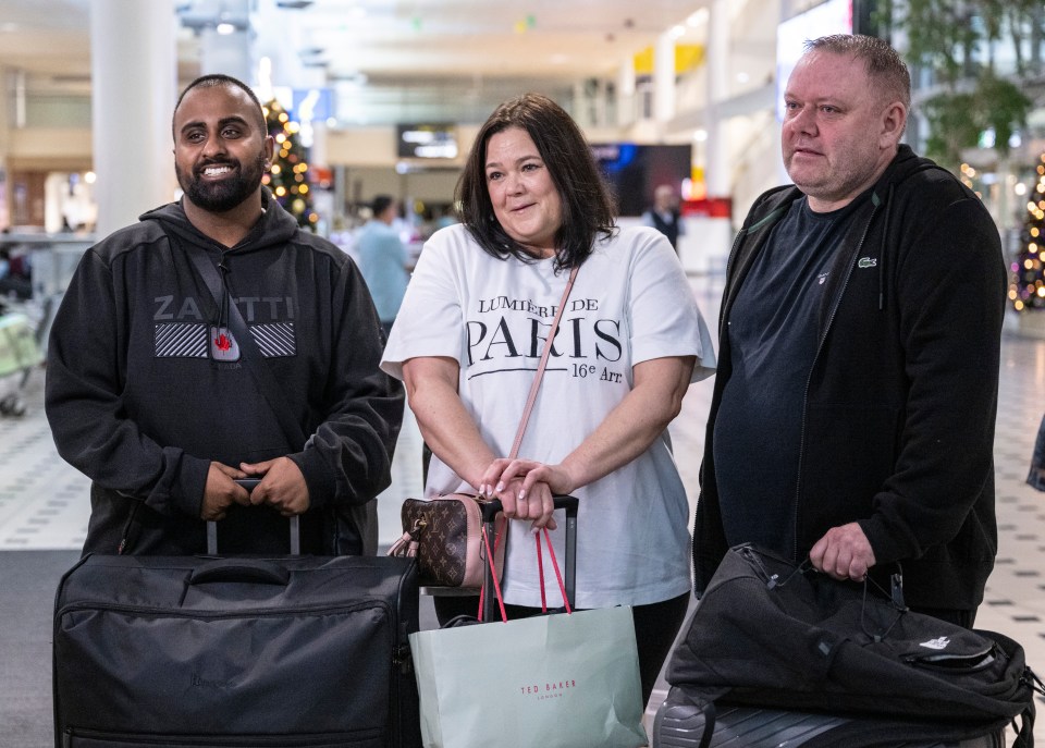 The actress' parent Lisa Marie Carter has arrived at Brisbane Airport with Danielle's step Dad David Murray and friend Avinash Goury