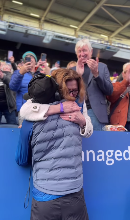 Vernon Kay gave his mum a big hug after his ultramarathon