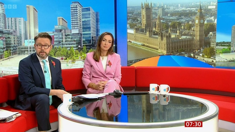 Sally hosted today's BBC Breakfast alongside Jon Kay