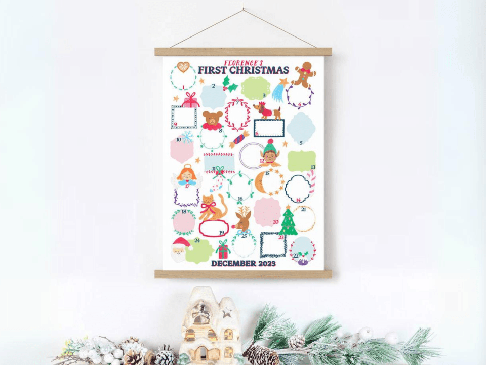 Sunny Clouds Personalised Baby's First Christmas Advent Calendar