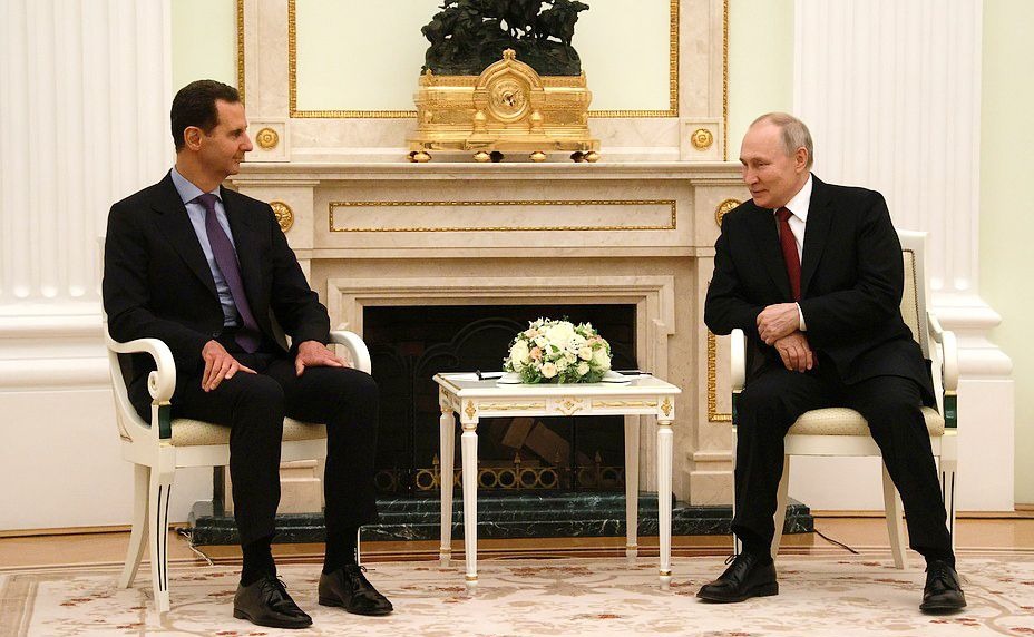 Russian president Putin meeting with al-Assad in March