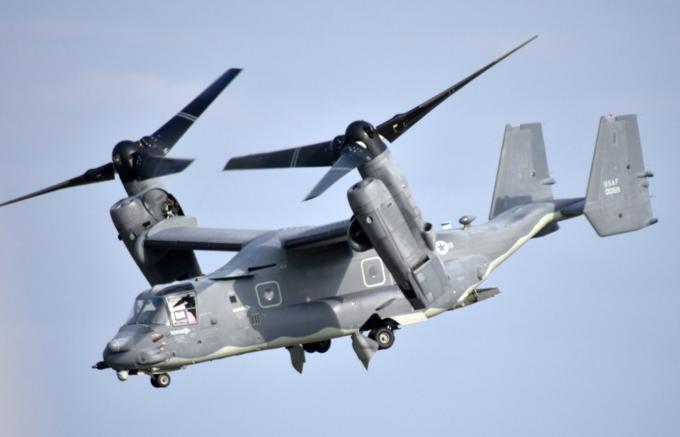 A US Air Force CV-22 Osprey in Japan