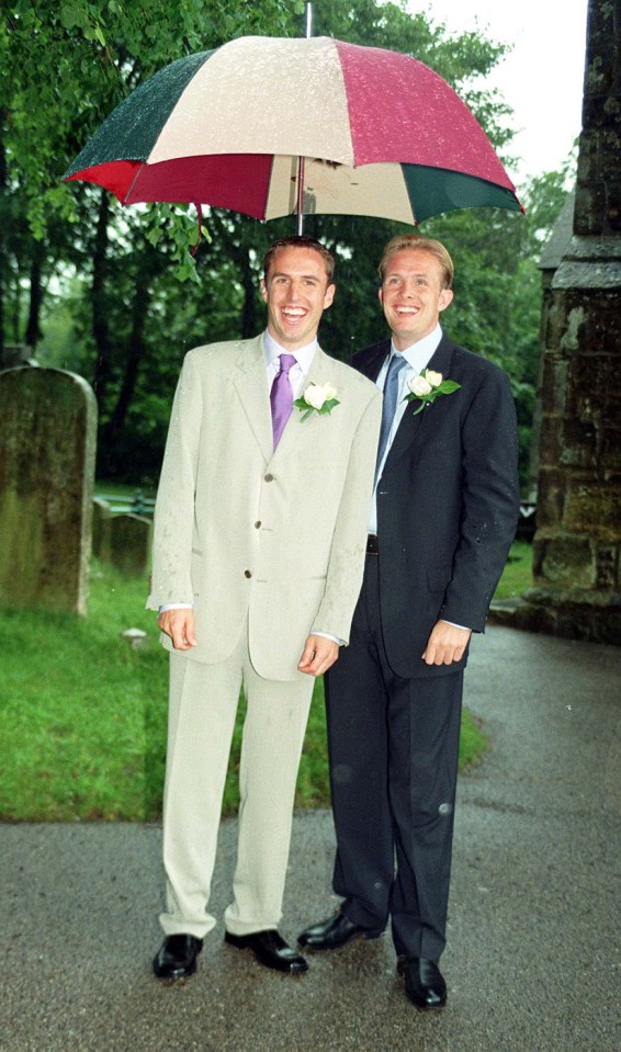 Woodman, right, as Southgate's best man at his wedding