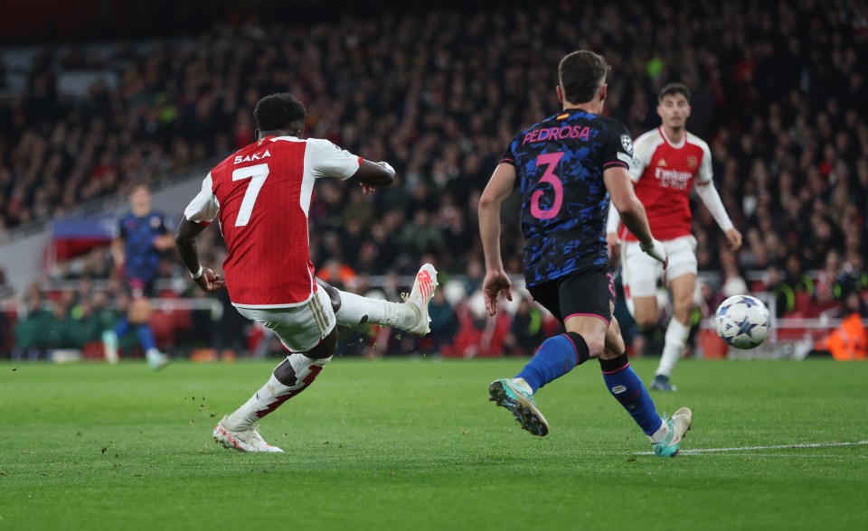 Saka adds Arsenal's second goal