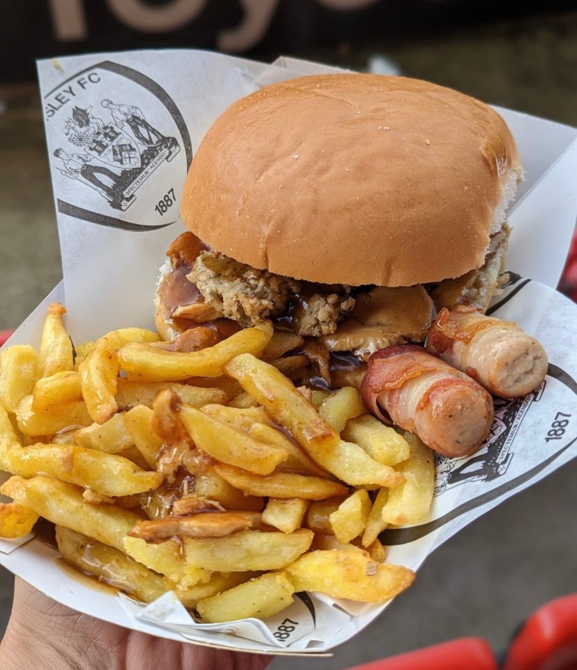 Fans loved Barnsley's turkey and stuffing roll with gravy and chips