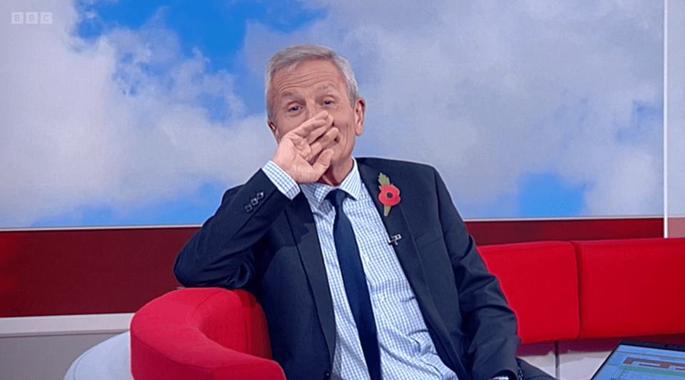 Peter was left squirming on the Beeb's red sofa