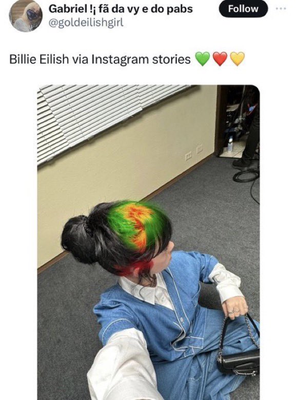 Billie Eilish’s colourful up-do has been compared to an iconic football social media graphic