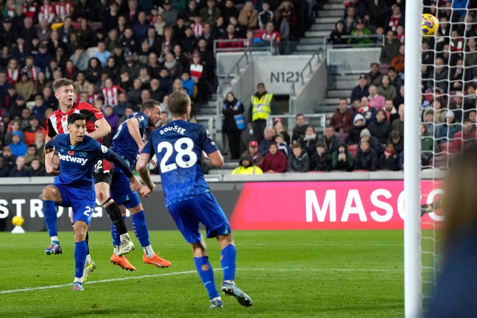 Collins scored the winning goal as Brentford beat West Ham 3-2 on Saturday