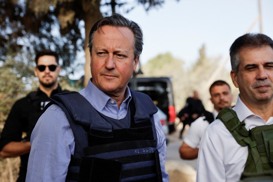 Foreign Secretary David Cameron was in Israel today visiting massacre sites left in ruins after constant Hamas attacks