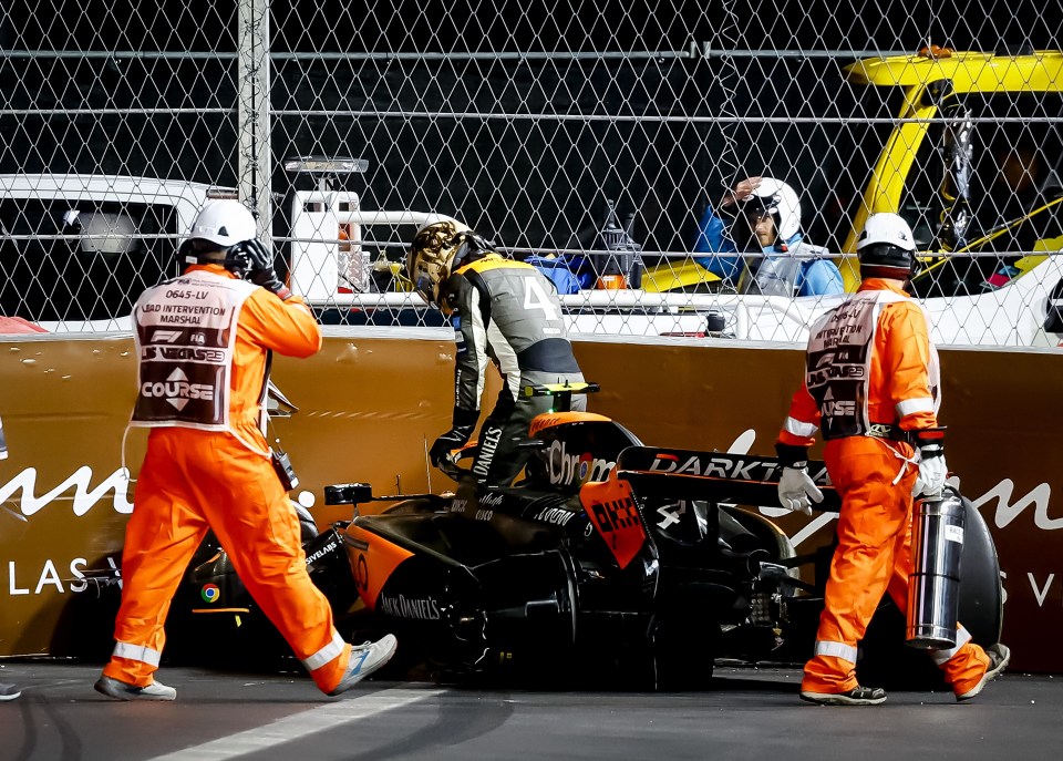 Lando Norris crashed out of the race