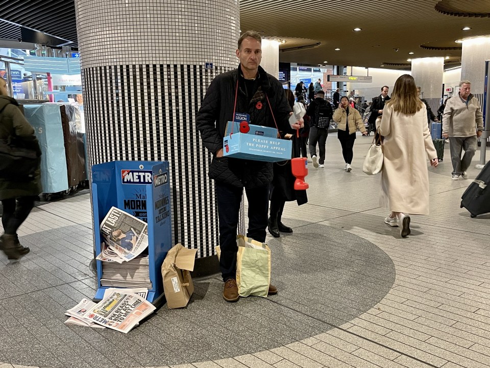 A vendor pictured at London's Liverpool St station