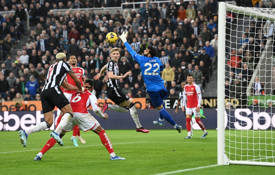 Whether or not Newcastle midfielder Joelinton  fouled Arsenal's Gabriel (second from left) during the game's sole goal has proved controversial