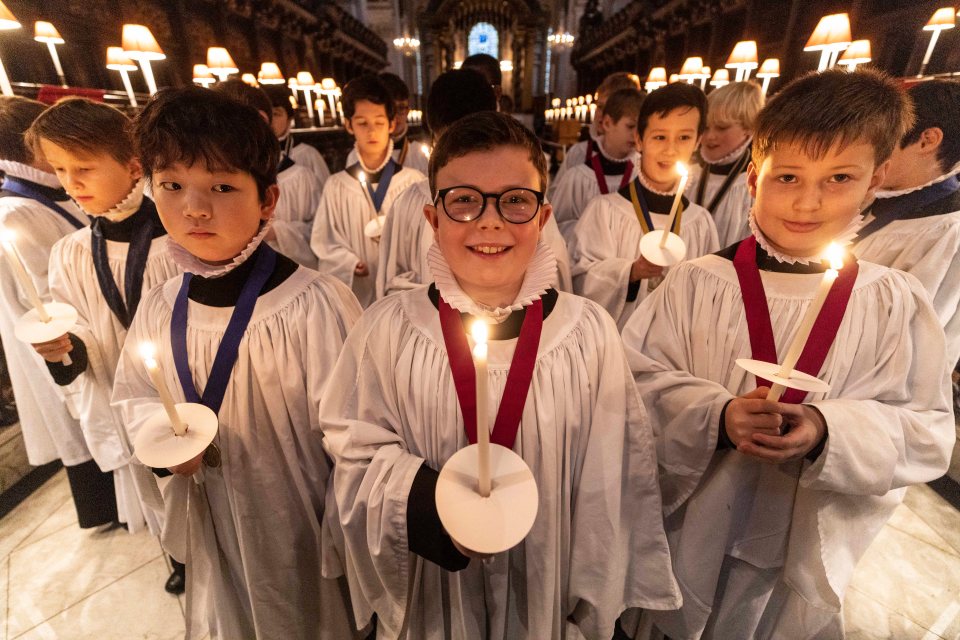 The Christmas Carol service (pictured) takes place at St Paul's Cathedral in central London