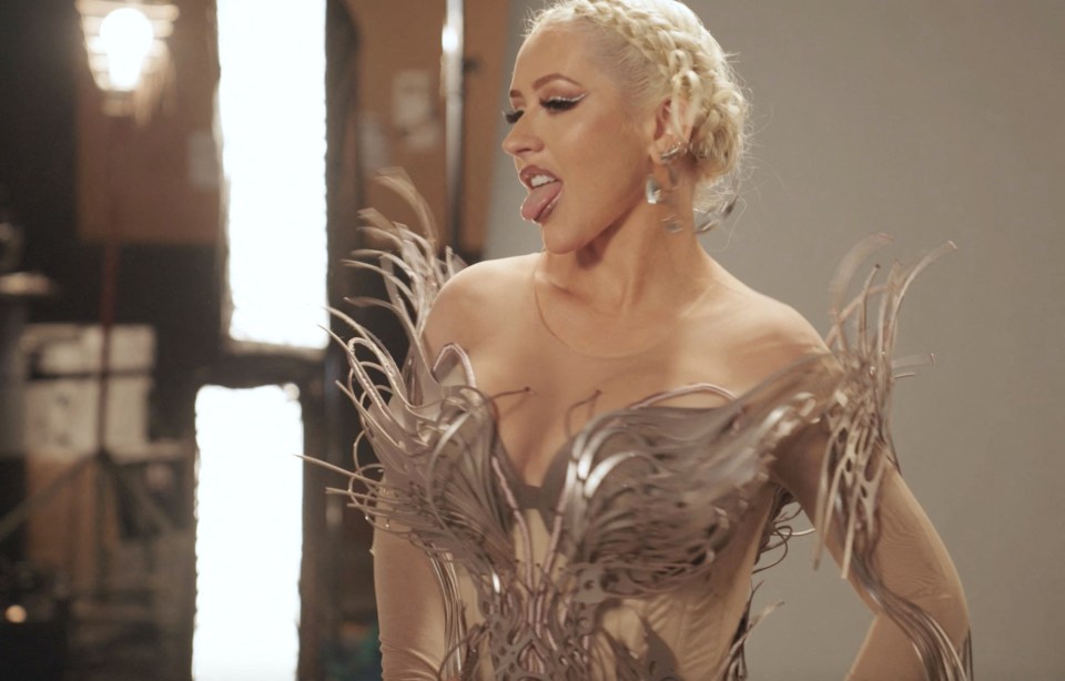 Christina Aguilera had fun behind the scenes filming an ad for Just Eat