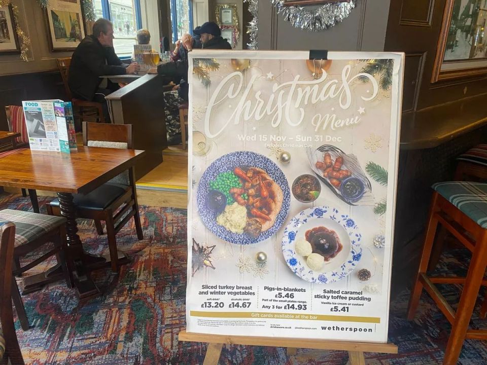 The pub has recently launched a new Christmas dinner