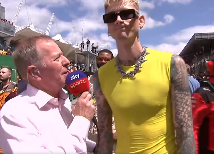 Martin Brundle broke his silence after his awkward interview with Machine Gun Kelly