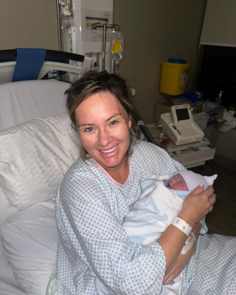 Mum Dee beams with the newborn