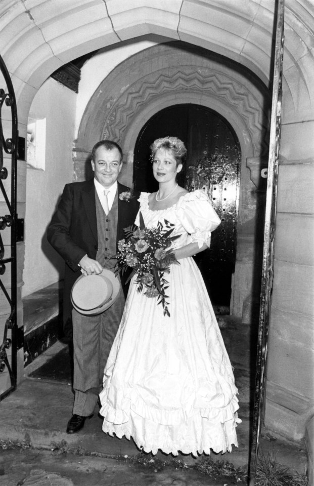 Denise Welch and Tim Healy after their wedding blessing ceremony at a Church in Birtley, Gateshead in 1988