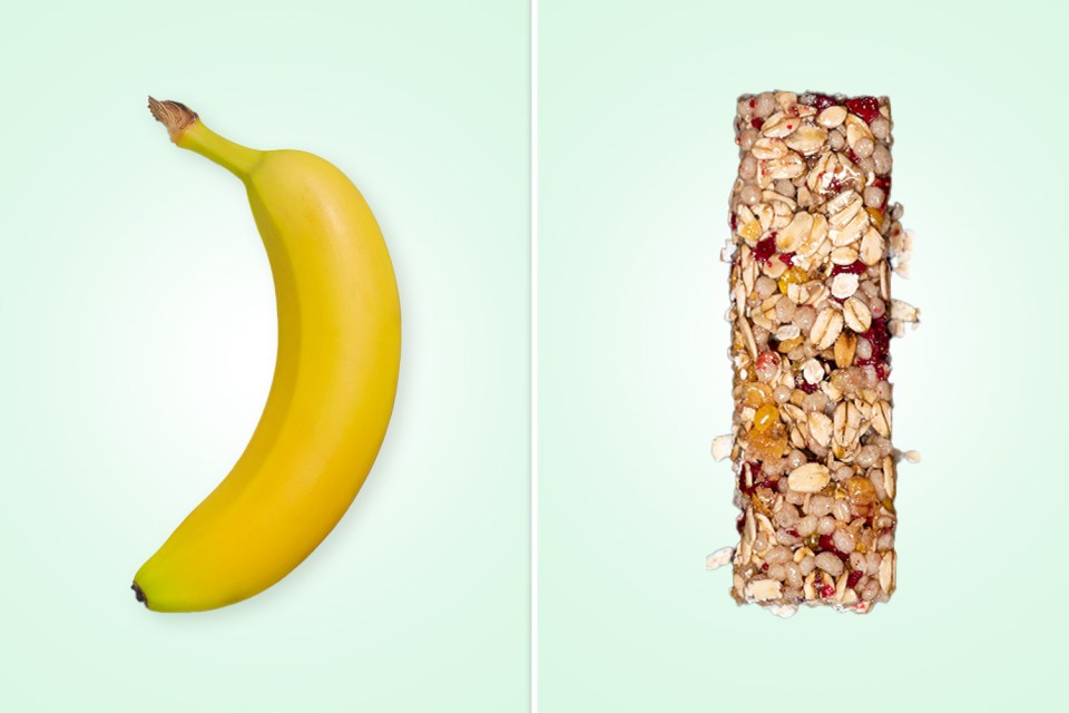 Cereal bars may look healthy but a banana is a better option