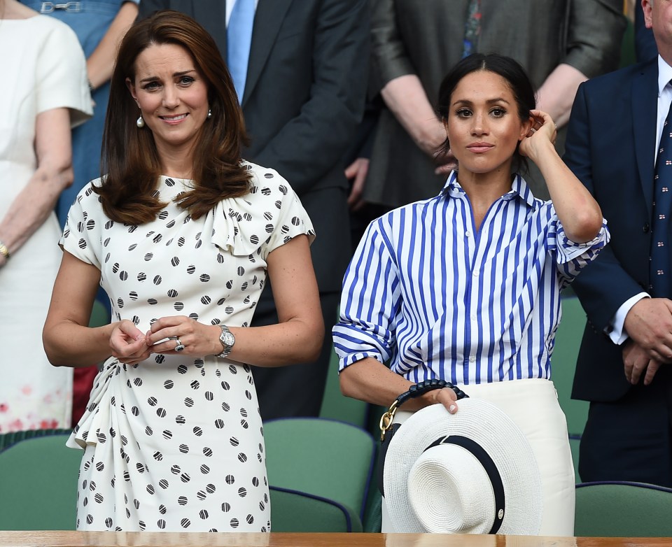 Princess Kate and Meghan at Wimbledon in 2018