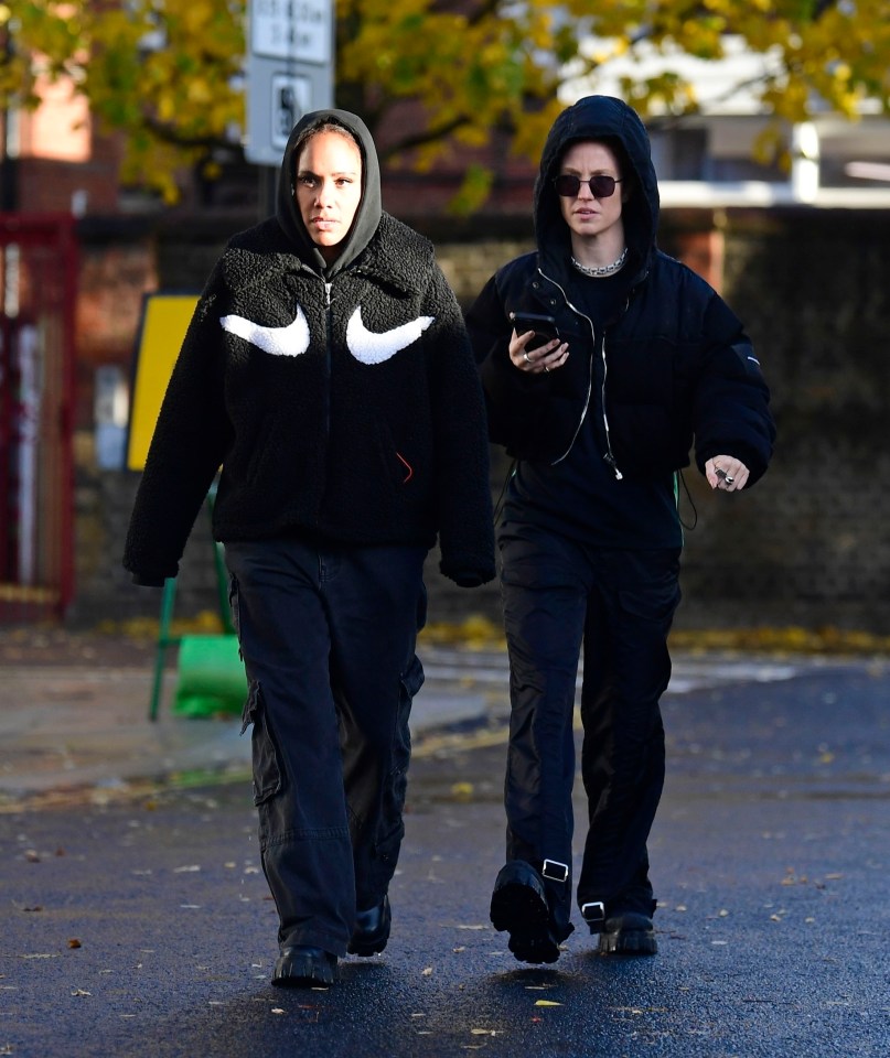 Alex Scott and Jess Glynne enjoyed a stroll in North London