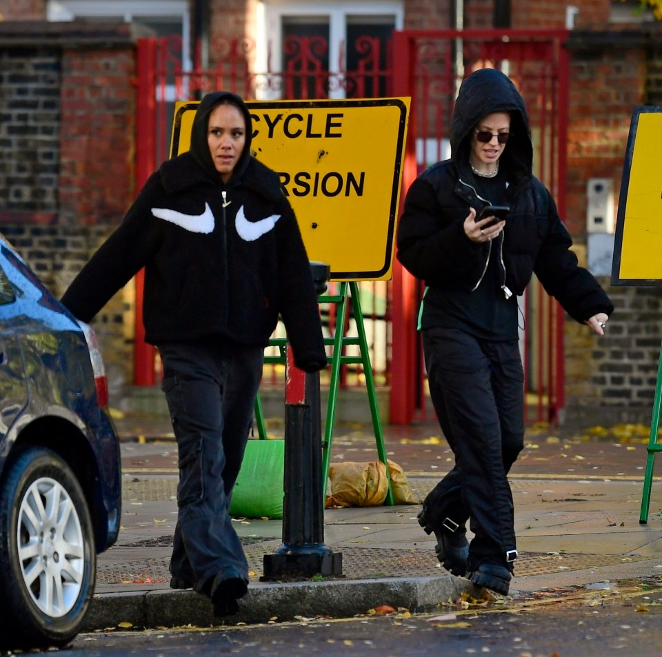 They wrapped up warm with hoods up as they braved the cold