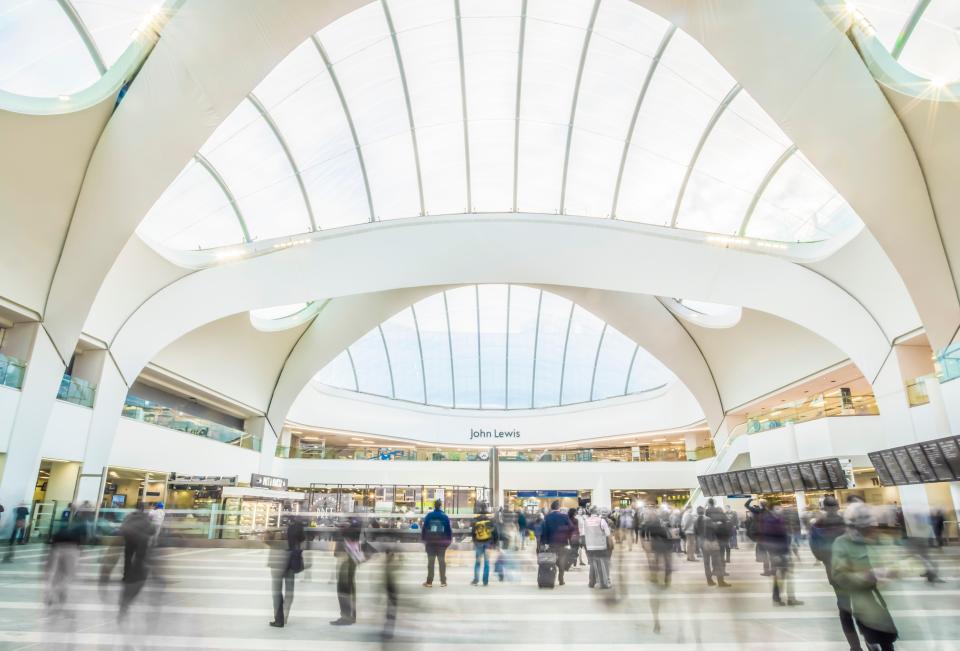 An empty John Lewis department store, which is situated inside Birmingham New Street Station, was transformed into Abu Dhabi Airport