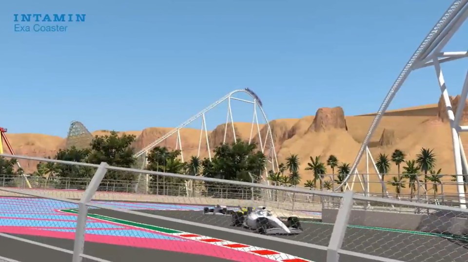 The super rollercoaster will soar over a Formula 1 race track