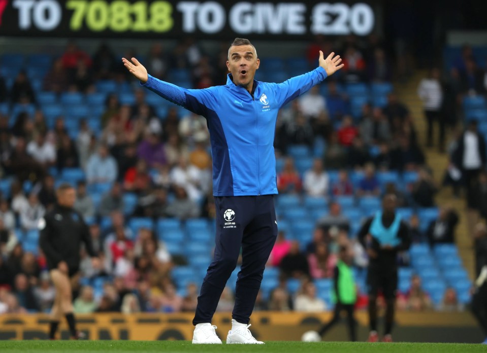 Robbie Williams is a huge football fan and is known for his love of the beautiful game