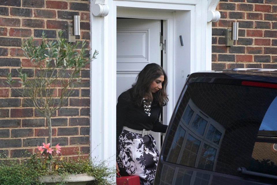 Former Home Secretary Suella Braverman outside her home in, Bushey, Hertfordshire following her was sacking by the Prime Minister on Monday