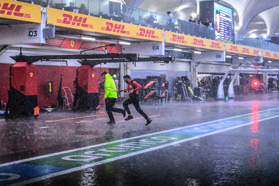 Winds of up to 65mph were reported at the track