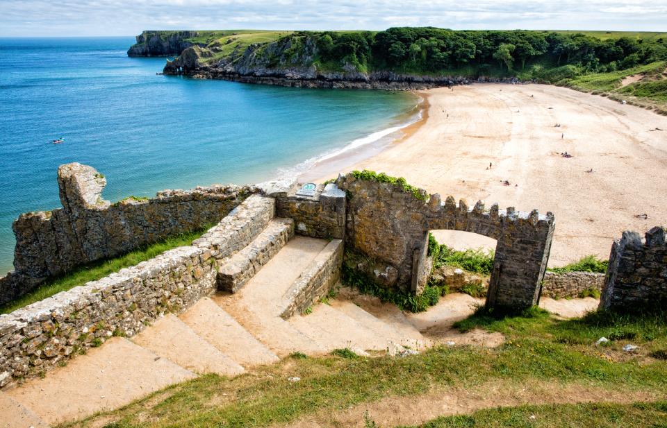 Temperatures in Barafundle Bay (pictured) can reach 11C in the winter