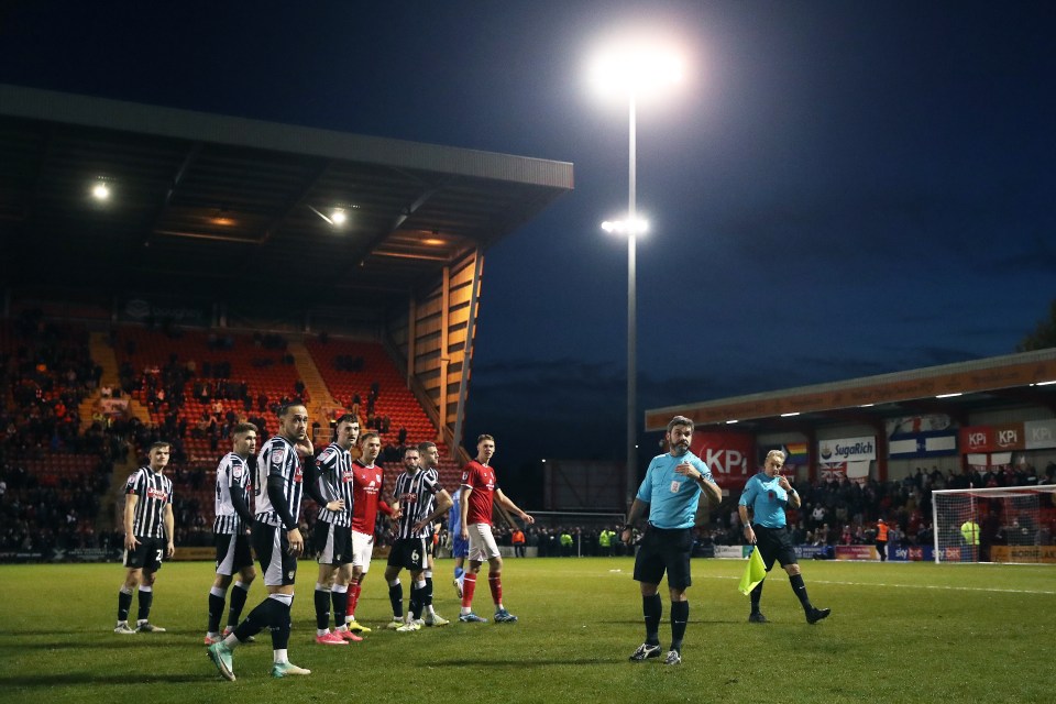 Notts County's clash with Crewe was halted