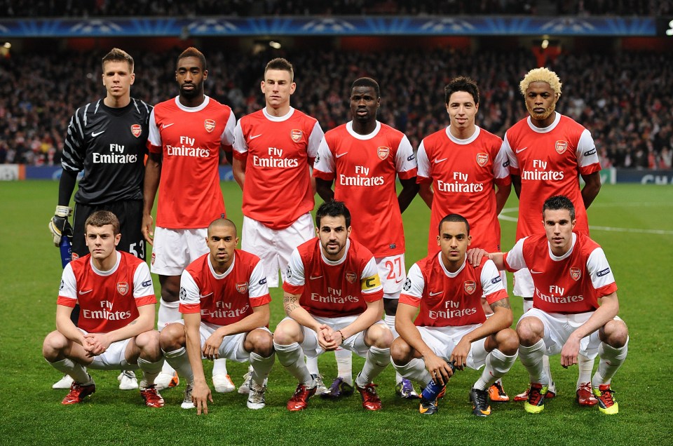 Fabregas with his Arsenal team-mates in 2011