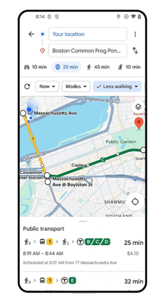 Google will show the price of each route, alongside which station entrance and exit to take