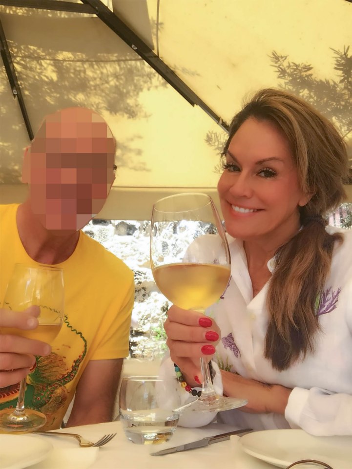 Gweneth enjoying a glass of wine with her married tycoon lover in Malta