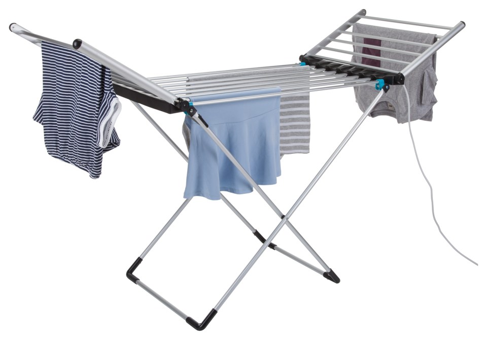 The Argos Minky Wing 12m Heated Clothes Airer is £60