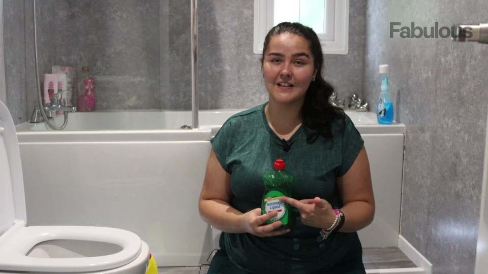 She also explained that washing-up liquid is key for unblocking your loo