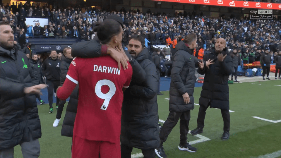 Nunez was pulled back by Jurgen Klopp as he rowed with Guardiola