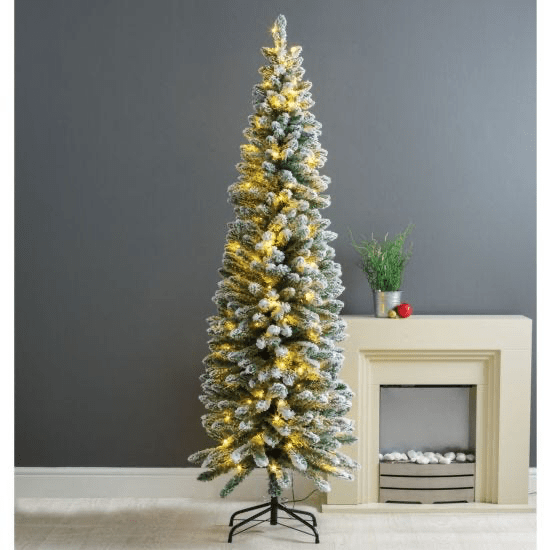 Duchess Slim Flocked Pre-Lit Christmas Tree