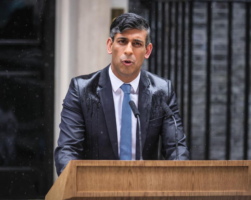 The PM made the major announcement outside No10 on May 22