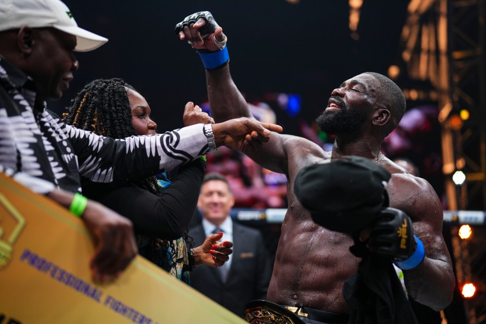 The American was overcome with emotion after having his hand raised